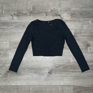 Fashion Nova Grey crop top long sleeve
